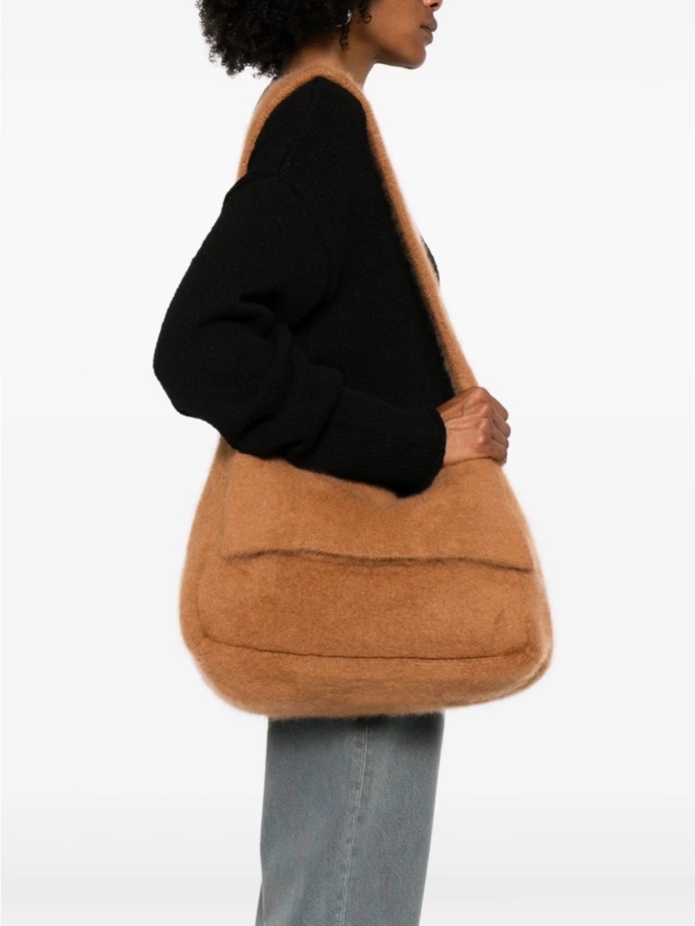 NEW Aya Muse Aria Cashmere Silk Messenger Bag Caramel